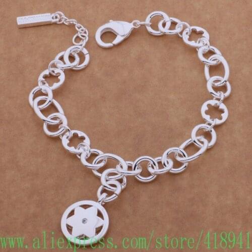 Silver Plated bracelet, Silver Plated fashion jewelry Hanging a star /eadamrka bbfajsma AH106