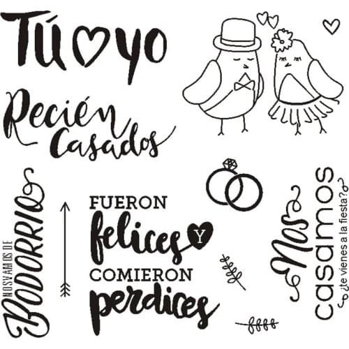 Spanish 17 stamp Clear Stamp for Scrapbooking Transparent Silicone Rubber DIY Photo Album Decor B02