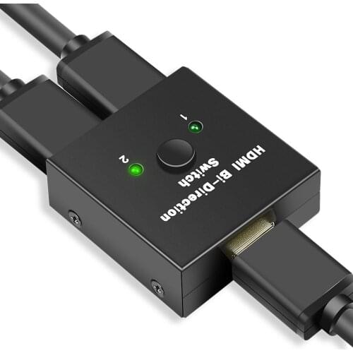 PUZHIJIE MINI HDMI 2.0 Switch supports 4K2K 2x1 HDMI Bi-Directional Switcher Box for PC and HDTV