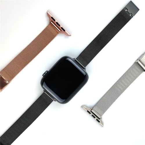 For Apple Watch 6 Band 38mm 40mm Stainless Steel Mesh Wristband Slim Strap for iWatch SE 6/5/4/3/2/1 42mm 44mm Bracelet Women