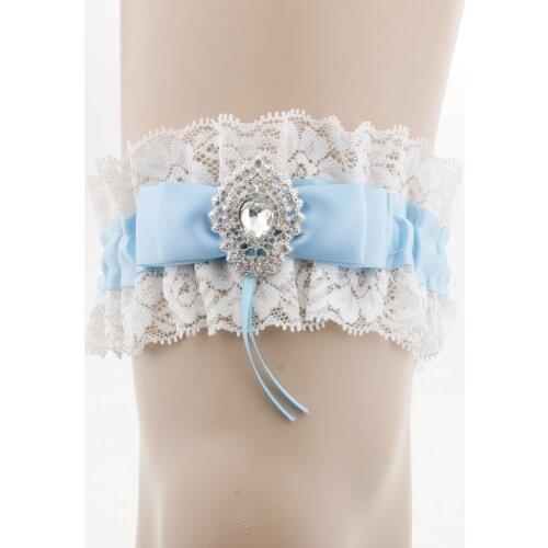 Luxury Satin Lace Crystal Flower Prom Wedding Bridal Garter Belt Leg Harness Suspender Thigh Leg Ring Harness Dress Accessories