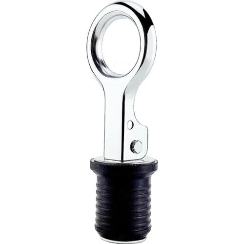 Stainless Steel 304 Handle Rubber Drain Plug Snap Tight Flip Style Hull Livewell Bilge Transom Seawall Marine Boat Accessories