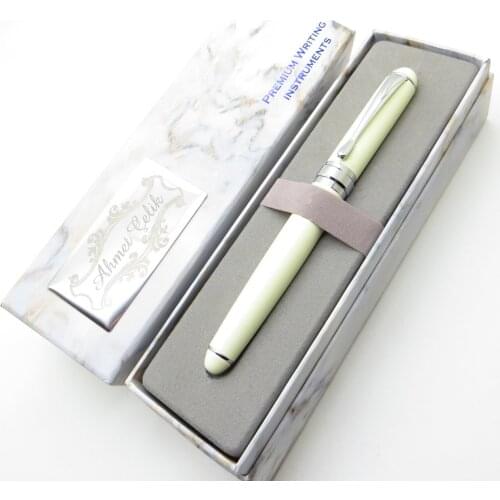 Wings Marble R365 Cream Chrome Roller Pen | İsme Special Pen | Gift Pen