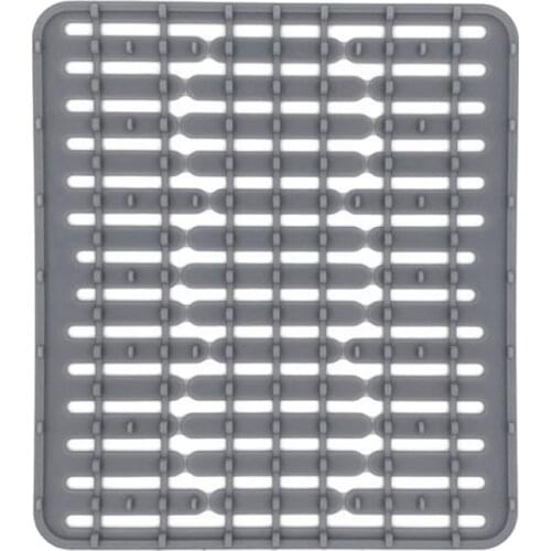 1 Pcs Silicone Sink Mat Drain Mat Kitchen Sink Mat Multifunctional Wash Basin Mat Water Filter Mat,Gray
