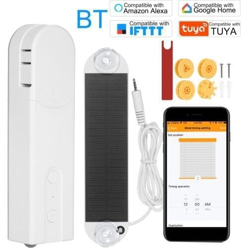 Solar Powered BT Control Smart Blinds Drive Motor Tuya WiFi Motorized Chain Roller Voice Control Work With Alexa Google Home