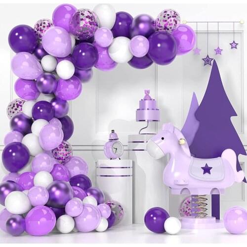Light Purple Balloon Garland Kit Latex Balloons Wedding Decorations Global Inflatable Childrens Birthday Party Balloon Supplies