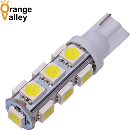 100pcs Wholesale T10 13 SMD 5050 License Plate LED Lights 168 194 W5W 13LED Car Clearance Bulb 13SMD DC12V High Quality
