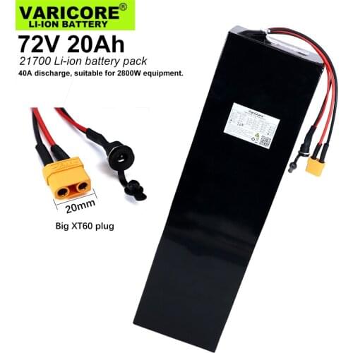 VariCore 72V 20Ah 20S5P 26700 Lifepo4 Battery Pack 20s 20A Maximum 60A Balanced BMS for Electric Boat E-bike 58.4V Lawn mower