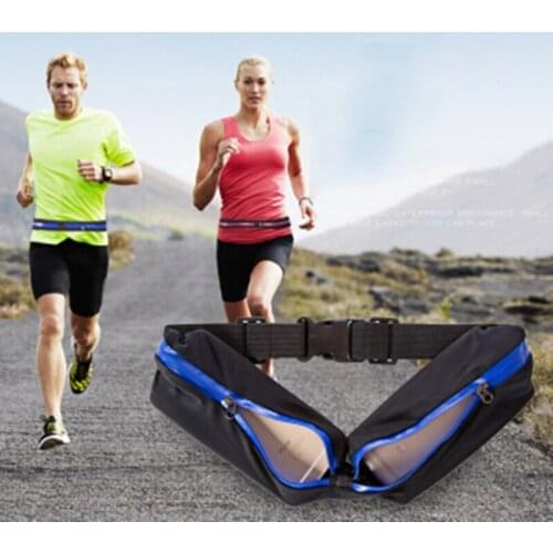 New Outdoor Waterproof Running Belt Waist Pack Fanny Pack with 2 Expandable Pockets for Men and Women Hiking Jogging Cycling