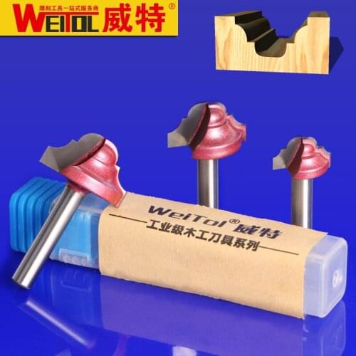 Weitol 4 pcs 6mm Classical roman ogee CNC Engraving Router Bit Trimmer Chamfer Carving Tool Round Over Bit
