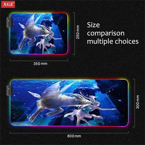 Xgz Anime Girl Carpet Player Rgb Mouse Pad Cute Xl Anime Carpet Room Player Cushion Pc Laptop Top Pad Note L Com Led Carpet Pad