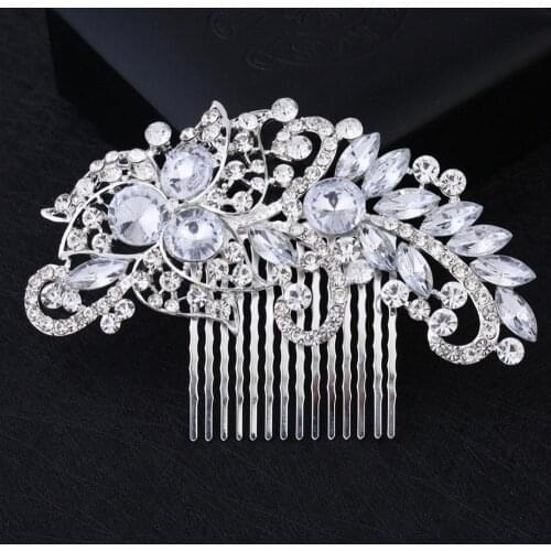 Big Luxury Prom Bridal Hair Combs Rose Gold Flower Pearl Crystal Wedding Jewelry For Women Headpiece Accessories And M4N6