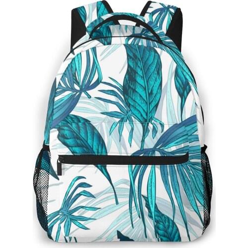 Women Backpack with Multiple Using Women Backpacks Vintage Teal Leaves Female School Bag Girls Travel Bag