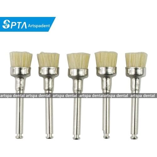 100pcs Dental Materials metal shanks Bristle Polishing Brush Flat Brush Bender Polishing Brush