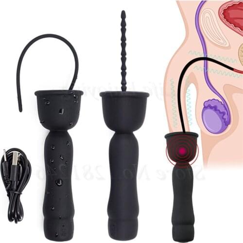 16 Frequency Urethral Vibrator Catheter Penis Plug Sex Toy for Men Vibrating Urethral Plug Penis Insertion Urethra Sound Dilator