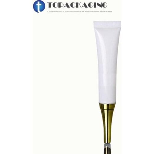 200PCS*15G Eye Shadow Cream Tube,White Plastic Makeup Refillable Packing Small Empty Cosmetic Container Squeeze Soft Hose Bottle