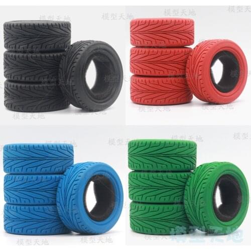 4pcs 1/10 On-Road Car Soft Tires 64MM High Grip Rubber Tyre Sponge liner For HSP Tamiya HPI Kyosho 94122 94123 D3 D4 TT02 FW06