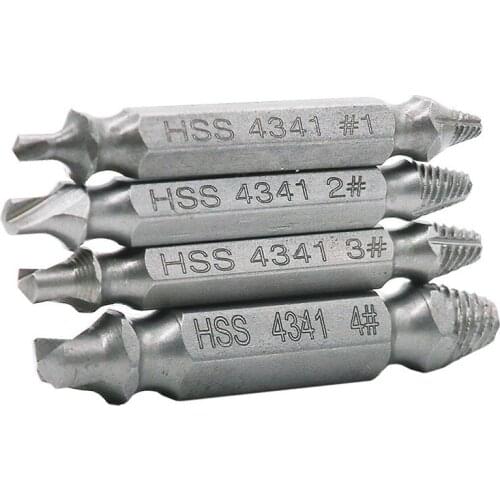 4pcs Damaged Screw Extractor Drill Bits Guide Set Broken Speed Out Easy out Bolt Stud Stripped Screw Remover Tool