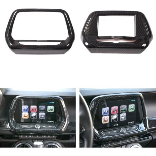 YAQUICKA Car Interior Navigation GPS Frame Trim Cover Styling Sticker For Chevrolet Camaro 2017+ ABS Accessories