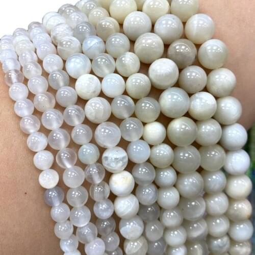 Fine AA 100% Natural Stone Beads Gypsum Shape Moonstone For Jewelry Making DIY Bracelet Necklace Earrings Material 6/8/10MM