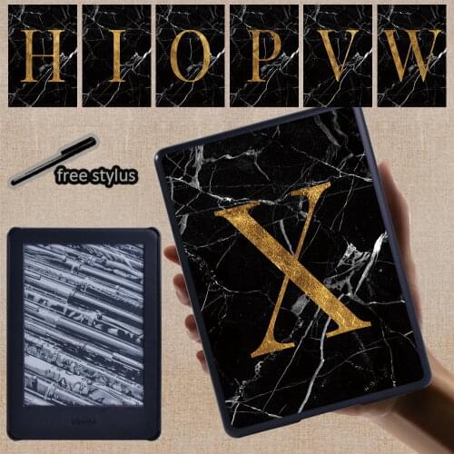 Tablet Case for For Amazon Kindle EReader Paperwhite 1 2 3 4/Kindle (10th Gen/8th Gen) Anti-Drop Letter Hard Shell Back Cover