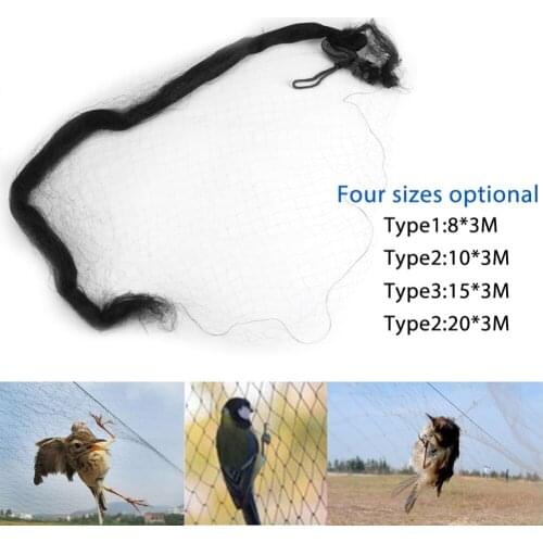 Black Anti Bird Mist Net Mesh Protection Fruit Crop Garden Catching Bird Net