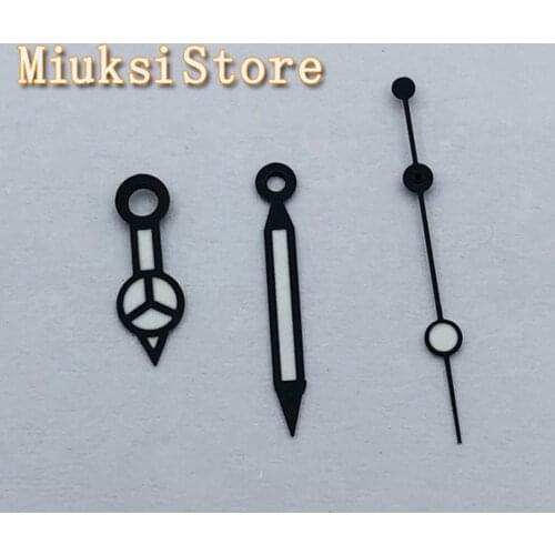 Black watch hands green luminous fit NH35 NH36 ETA2824 2836 Miyota8205 8215 821A 82 series, Mingzhu DG2813 3804 movement