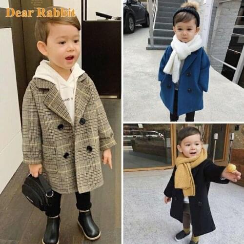 Childrens overcoat autumn new childrens clothing boys' handsome overcoat middle and long childrens Korean overcoat