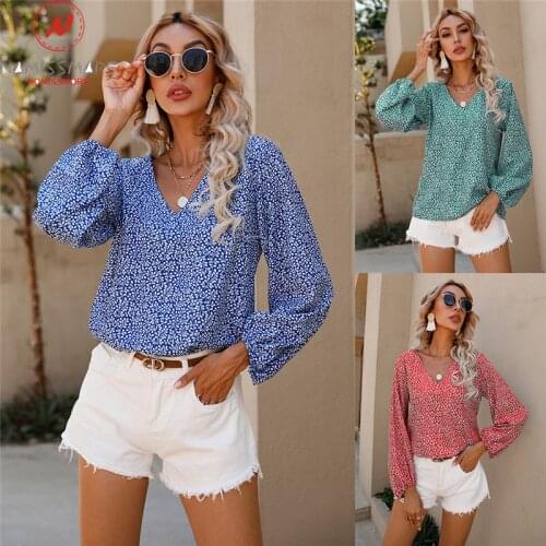 Fashion Women Spring Autumn Print T-Shirts for Streetwear Patchwork Design V-Neck Nine Points Sleeve Casual Loose Top