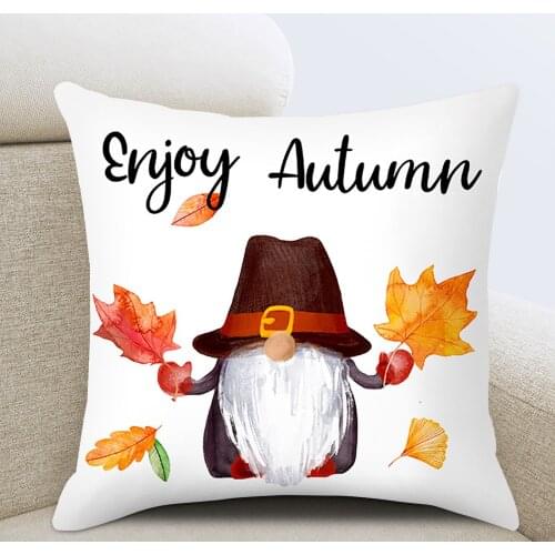 Creative Halloween Dwarf Pumpkin Decoration Pillowcases Square Autumn Print Back Cushion Sofa DIY Home Decor Funny Ornaments