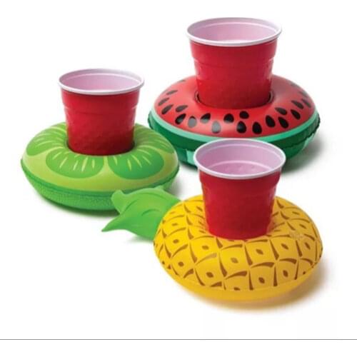 Inflatable Cup Coaster Outdoor Swimming Pool Water Floating Drink Cup Holder Toy Party Circle Pool Air Mattress Accessories