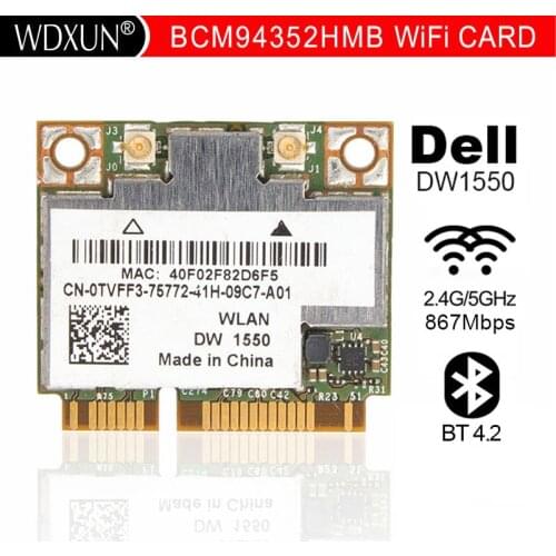 NEW AzureWave Broadcom BCM94352HMB BCM94352 802.11/ac 867Mbps wifi Half Mini PCI-E DW1550 Wireless Card with Bluetooth