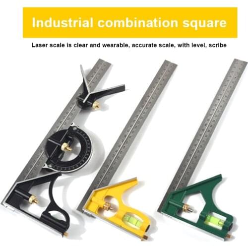 Newest 300MM Professional Carpenter Tools Combination Square Angle Ruler Stainless Steel Protractor Ruler