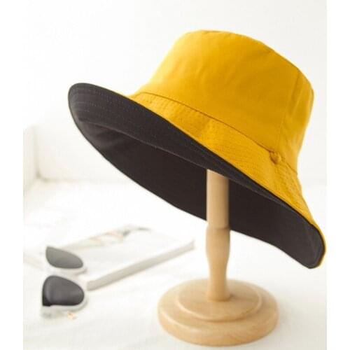 Bucket Hats Men Women Adult Cotton Polyester Double Sided Wide Brim Flat Top Fisherman Golf Cap Travel hiking cap