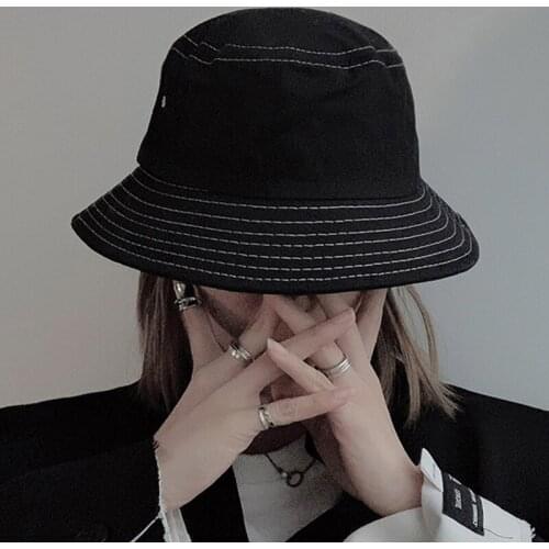 2021 New Black White Denim Bucket Hats For Women Fashion Bob Sun Caps Summer Hip Hop Gorros Cap Unisex Panama Fisherman Hat