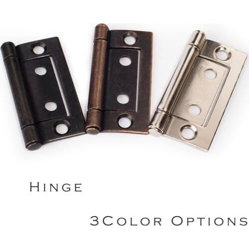 2 Inch Iron Furniture Mortise Hinge for Cabinet Door with Free Screws, 135 Degree Open, Antique Copper, Black, Nickel Color