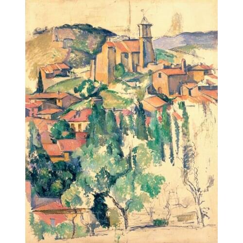 Landscape canvas painting giant poster mural prints home decoration art post impressionism Village of Gardanne1885 Paul Cezanne