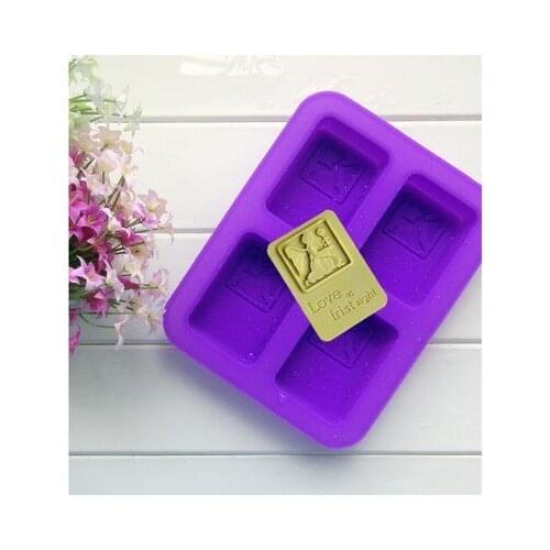 Free shipping handmade soap silica gel mould candle soap mould silicone mold for DIY prayer 4 holes