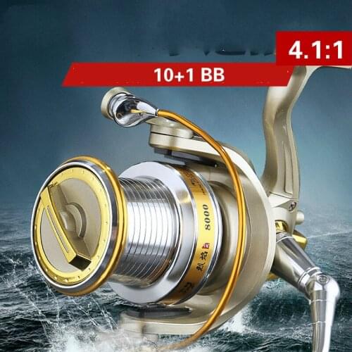 8000s 10000s Spinning Reel 20KG Max Drag 4.1:1 Gear Ratio Freshwater Saltwater Rock Fishing Coil Anchor Trolling Wheel De Pesca