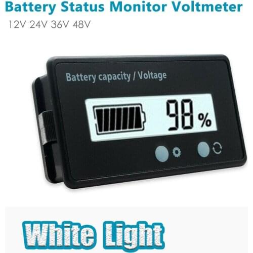 New Car LCD 12-48V Lead-Acid Battery Status Voltage Voltmeter Monitor Meter