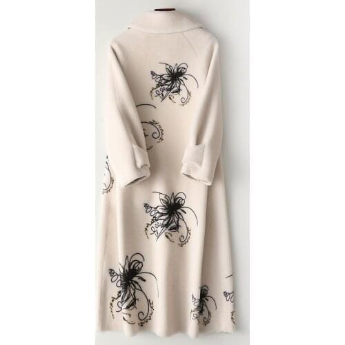 2020 Winter Coat Women Real Sheep Shearling Fur Coat Female 100% Wool Coats Korean Long Jacket Manteau Femme MY4444