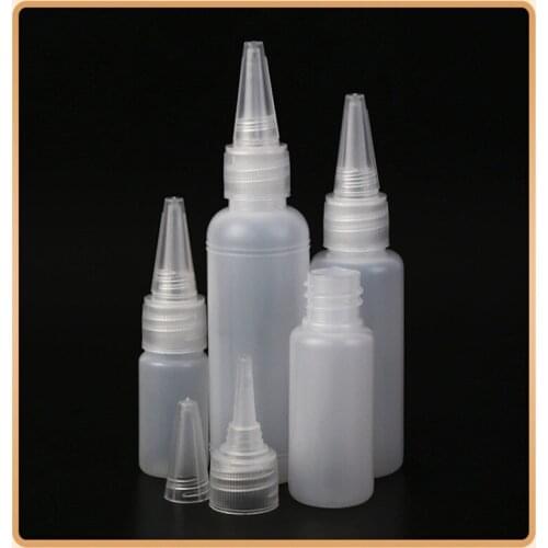 1pcs 10ML/20ML30ML/50ML Empty PE Plastic Glue Bottles With Screw-On Lids Squeeze Liquid Ink Oil Dropper Bottles With Cap New