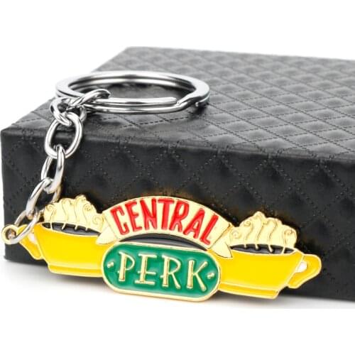 1pcs Friends TV Show jewelry Central Perk Coffee Time Key Ring KeyChain For good friends gift