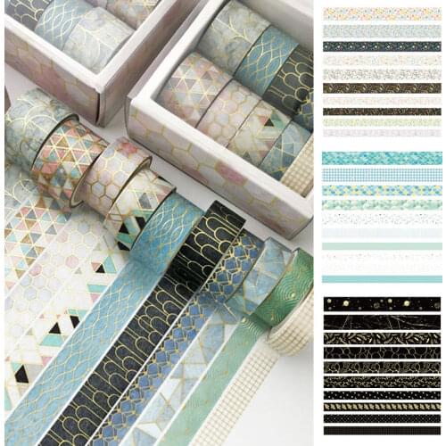 10Rolls/Set Stationery Supplies DIY Decorative Adhesive Scrapbook Paper Sticker Masking Tape Washi Tape