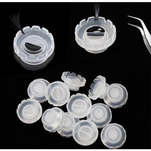 100Pcs Eyelash Extension Glue Cup Lash Blossom Lift Quick Flowering Plastic Eyelash Glue Holder Eyelashes Adhesive Stand Cup