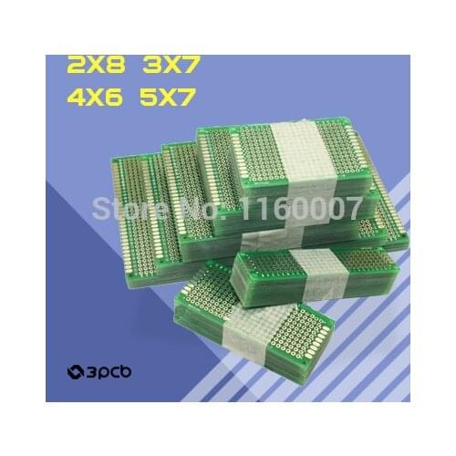 20pcs 5x7 4x6 3x7 2x8 cm Blank PCB 2 layer Double-Sided Glass Fiber Prototyping PCB Universal Board for Arduino