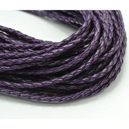 32.8 Feet Purple Braided Leatheroid String Jewelry Cord 3mm