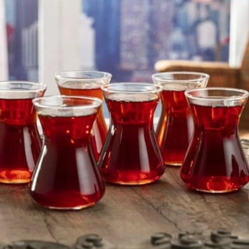 6PCS 125ml Turkish black tea cup, small cup, tulip glass