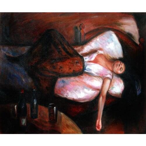 Abstract Woman Painting for Bedroom The Day After by Edvard Munch, Copy Oil Paintings on Canvas, Home Decor Art, Horizontal