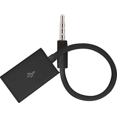 Cars 3.5mm Male AUX Audio Plug Jack To USB 2.0 Female Converter Cord Cable Car MP3 EIG88